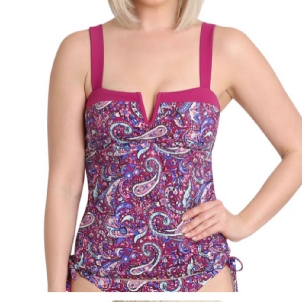NWT! Nanette Lepore V-Wire Tankini Top 6